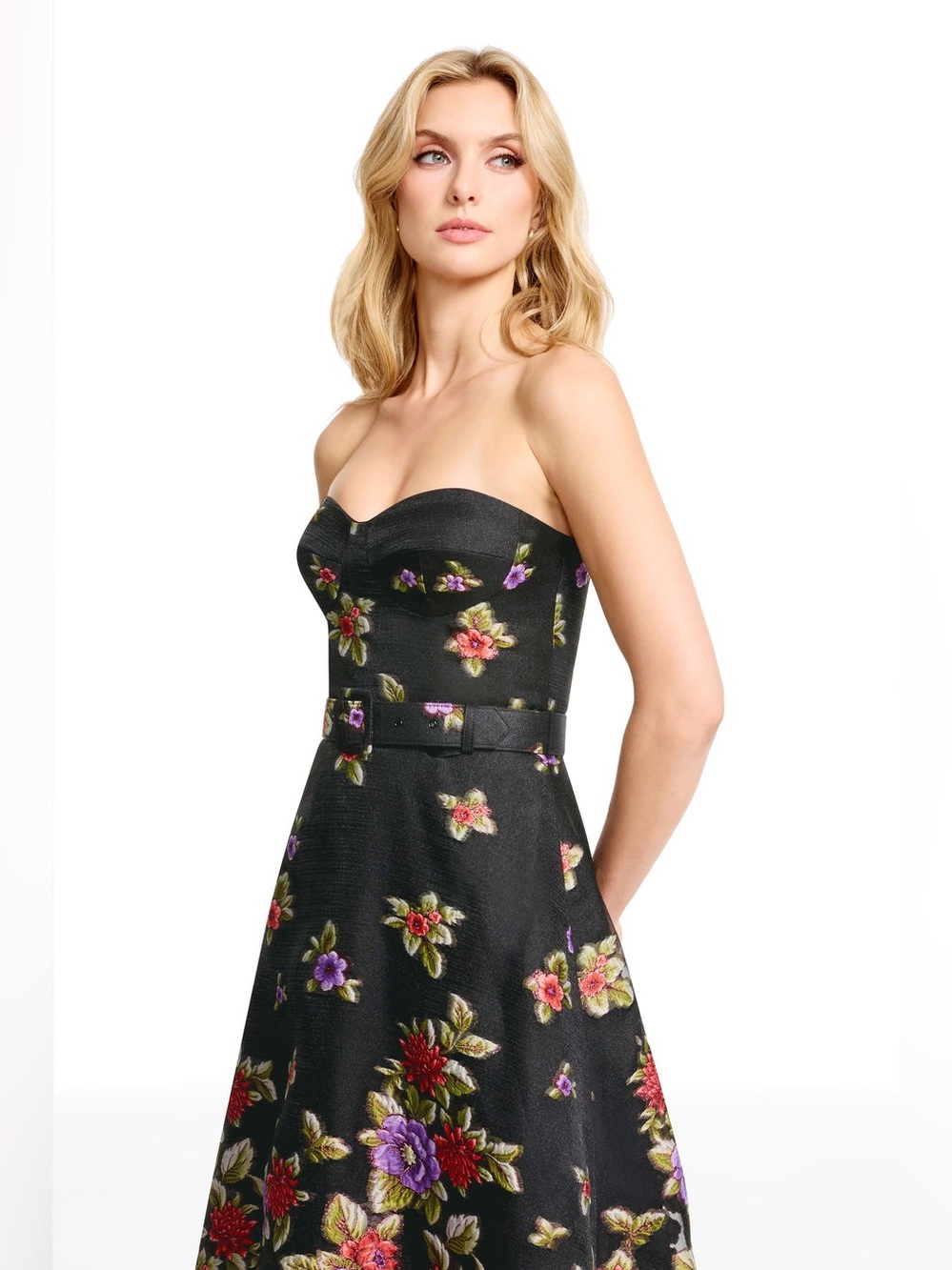 Dress The Population Carlita Belted Midi Dress